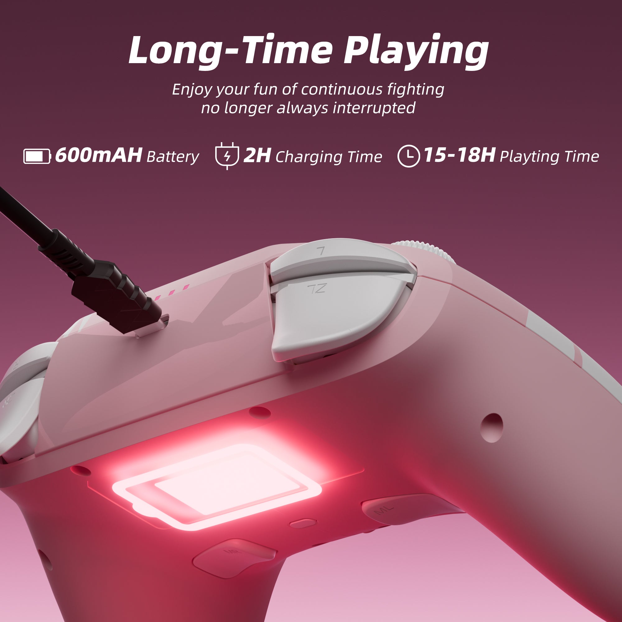 Mytrix Wireless Pro Controllers for Nintendo Switch, Windows PC iOS Android Steam/Steam Deck, Sakura Pink Bluetooth Controller with Programmable, Headphone Jack, Adjustable LED Light/Turbo/Vibration Mytrix Wireless Pro Controllers for Nintendo Switch, Windows PC iOS Android Steam/Steam Deck, Sakura Pink Bluetooth Controller with Programmable, Headphone Jack, Adjustable LED Light/Turbo/Vibration